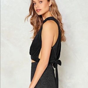 Nasty Gal Tops - Nasty Gal Crop ‘N Roll Velvet Top Nasty Gal Tops - Nasty Gal Crop ‘N Roll Velvet Top